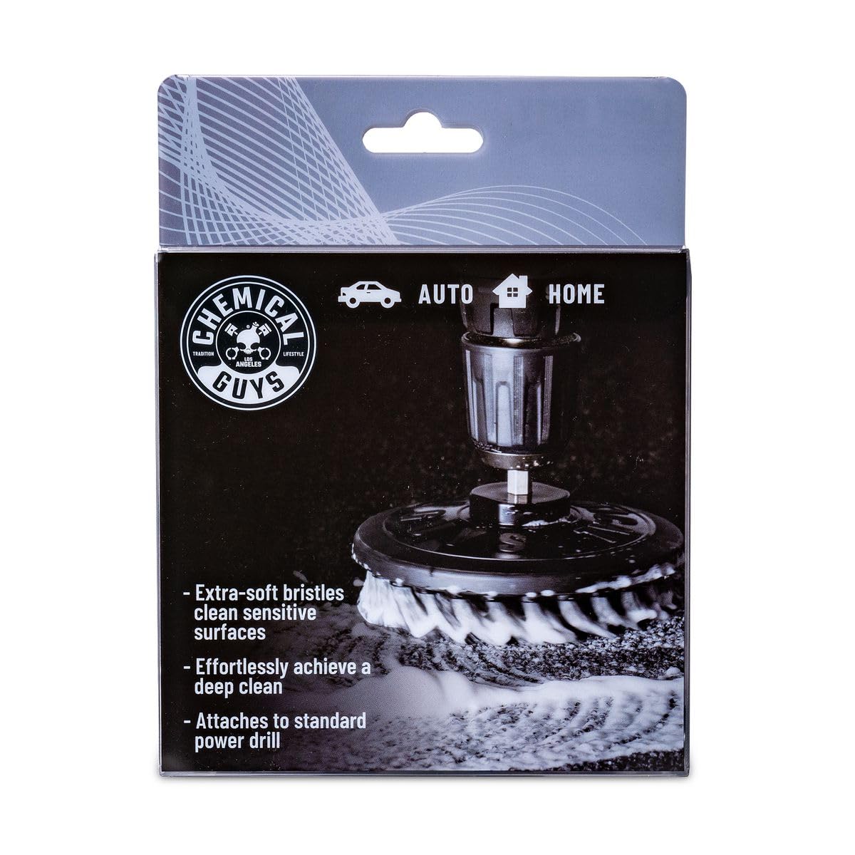 Chemical Guys ACC506 Multi-Surface Light Duty Spinner Drill Brush Attachment (Fits Any Standard Drill - Power Scrubber Removes Stains & Gently Cleans Upholstery, Fabric and Carpet), Gray
