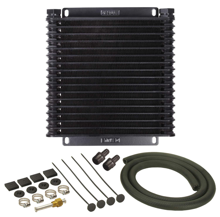 Derale Series 9000 13614 Plate and Fin Transmission Oil Cooler,Black