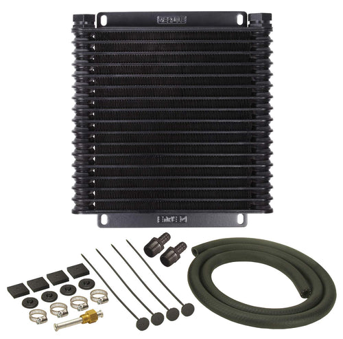 Derale Series 9000 13614 Plate and Fin Transmission Oil Cooler,Black