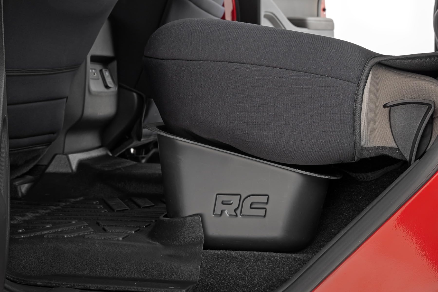 Under Seat Storage Rough Country for Nissan Frontier Crew Cab (2005-2025) - Custom-Fit Rear Underseat Tray Organizer, Secure Hidden Storage Box for Tools & Gear