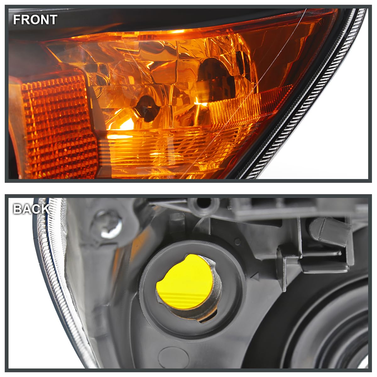 Black Headlights SPEC-D TUNING Compatible with 2006-2008 Toyota RAV4, Left + Right Pair Headlamps Assembly