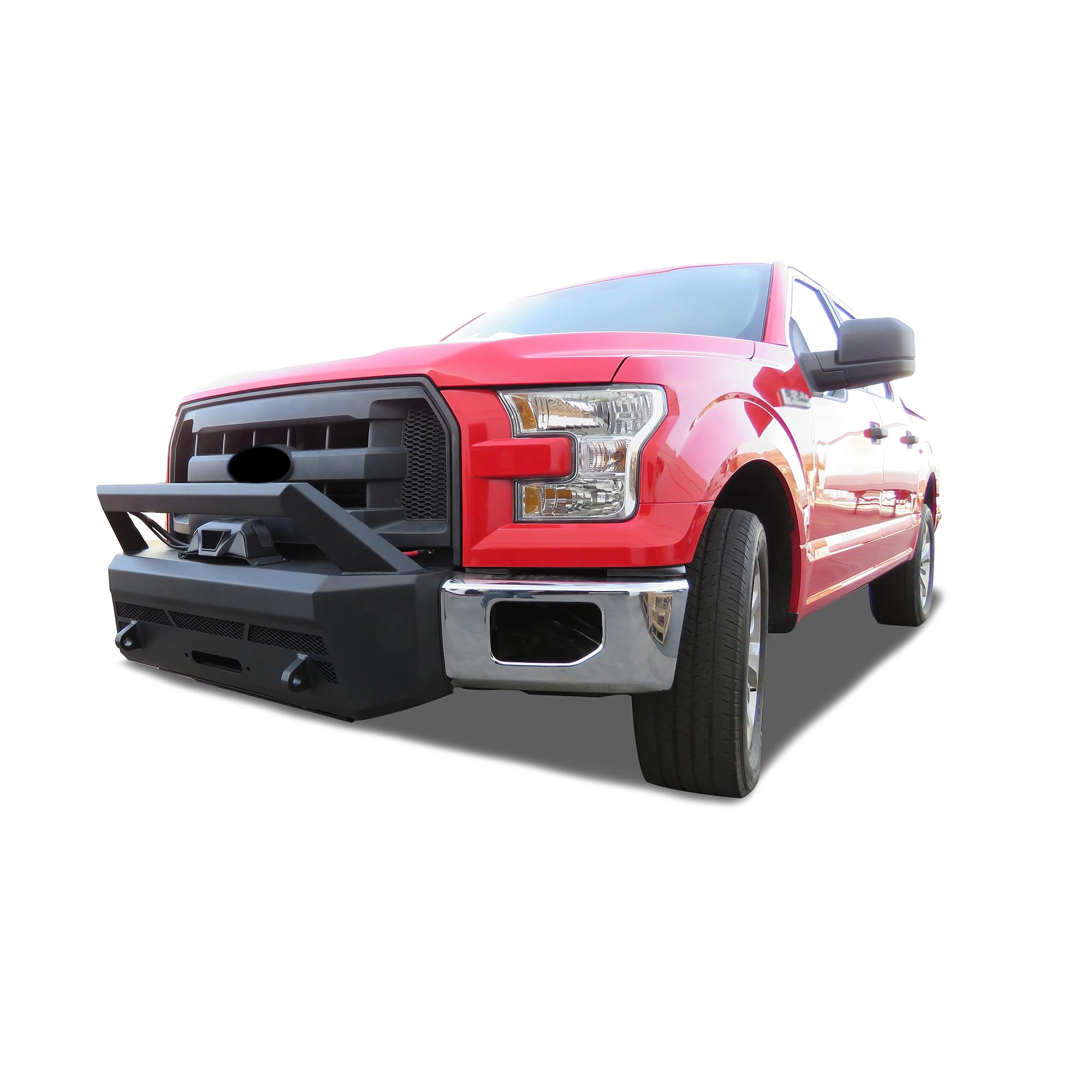 Heavy Duty Black Horse Armour III Front Winch Bumper Textured Black Compatible with 2015-2017 Ford F-150-AR3LHD40NL