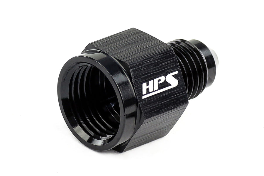 HPS AN894-12-08 Reducer Adapter Fitting AN Female to AN Male, Aluminum, Size: AN-12 Female to AN-8 Male, Angle: Straight, Black
