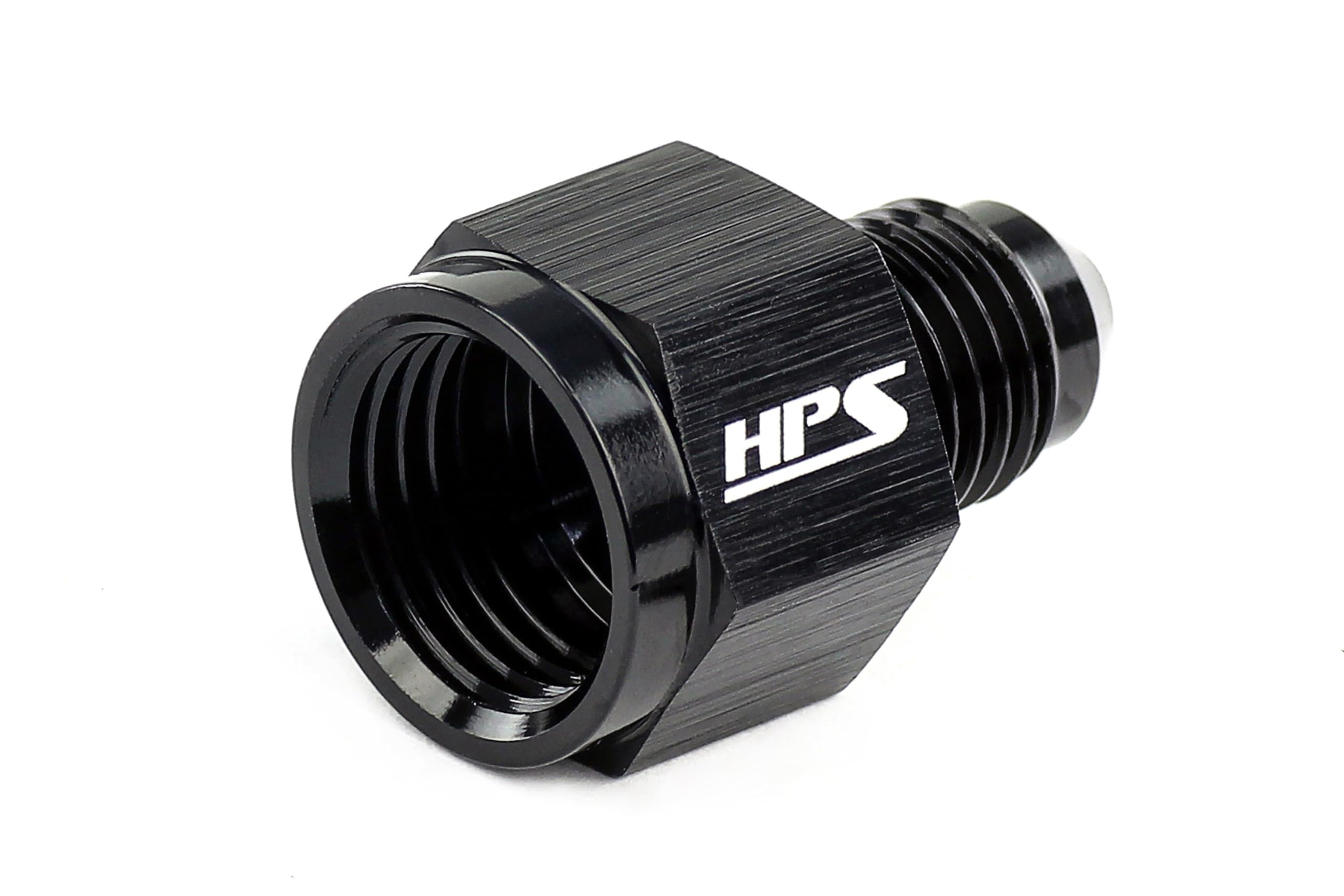 AN894-16-12 HPS AN Female to AN Male Reducer Adapter Fitting, Aluminum, Size: AN-16 Female to AN-12 Male, Angle: Straight, Black