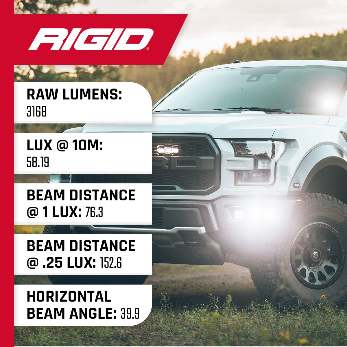 D-Series PRO RIGID INDUSTRIES Flood Beam, Pair, Universal, 2-Pack