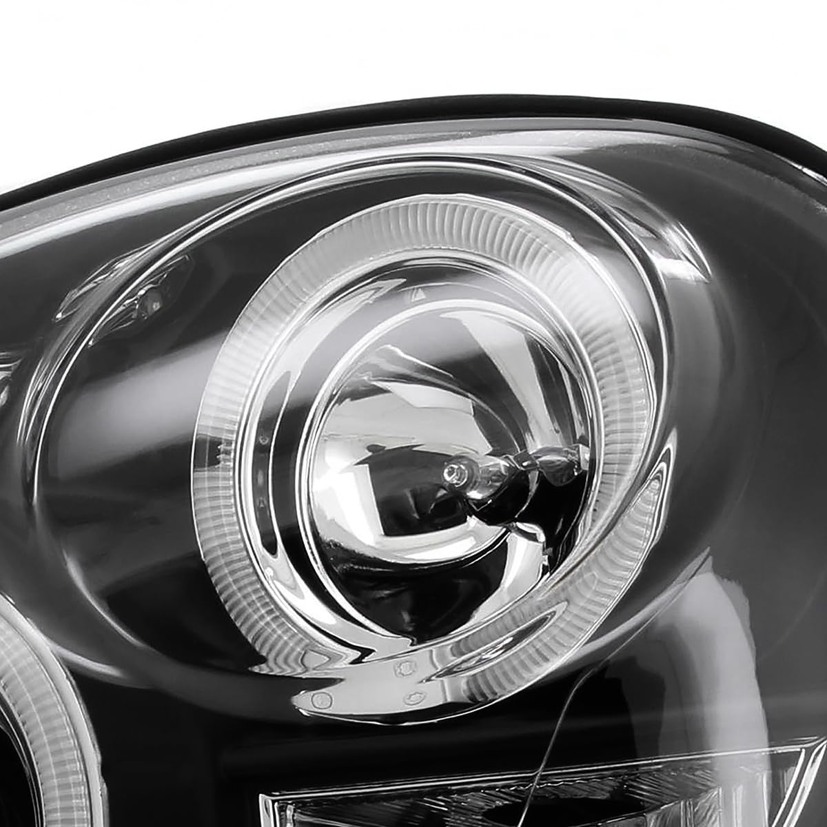 Dual Halo Projector Headlights Black SPEC-D TUNING Compatible with 2002-2003 Subaru Impreza, Left + Right Pair Headlamps Assembly