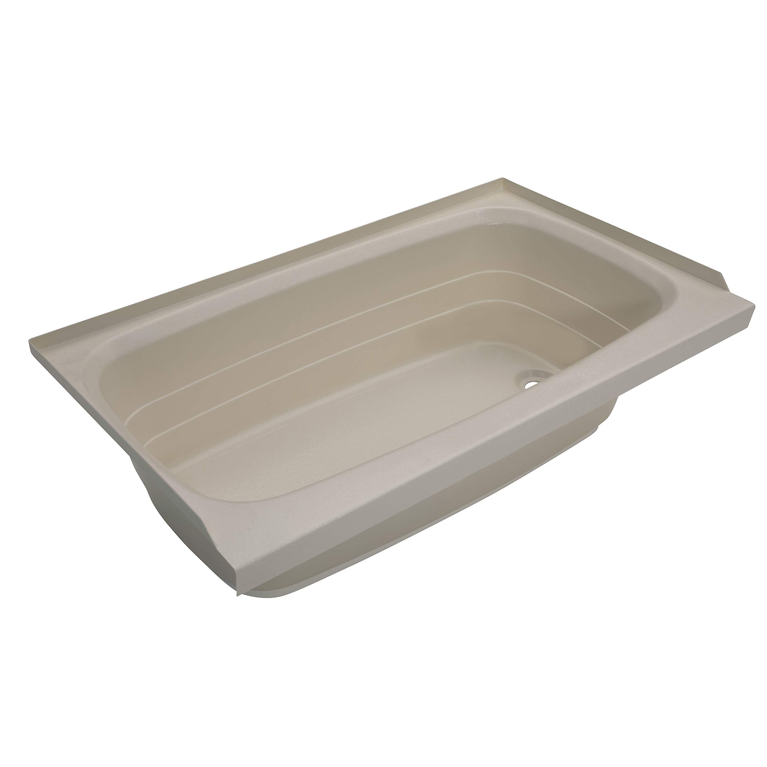 24" x 40" Lippert Replacement Parchment Bathtub with Right Drain, Scratch-Resistant ABS Acrylic for RVs, Travel Trailers, 5th Wheels, Motorhomes - P2440RHSPK