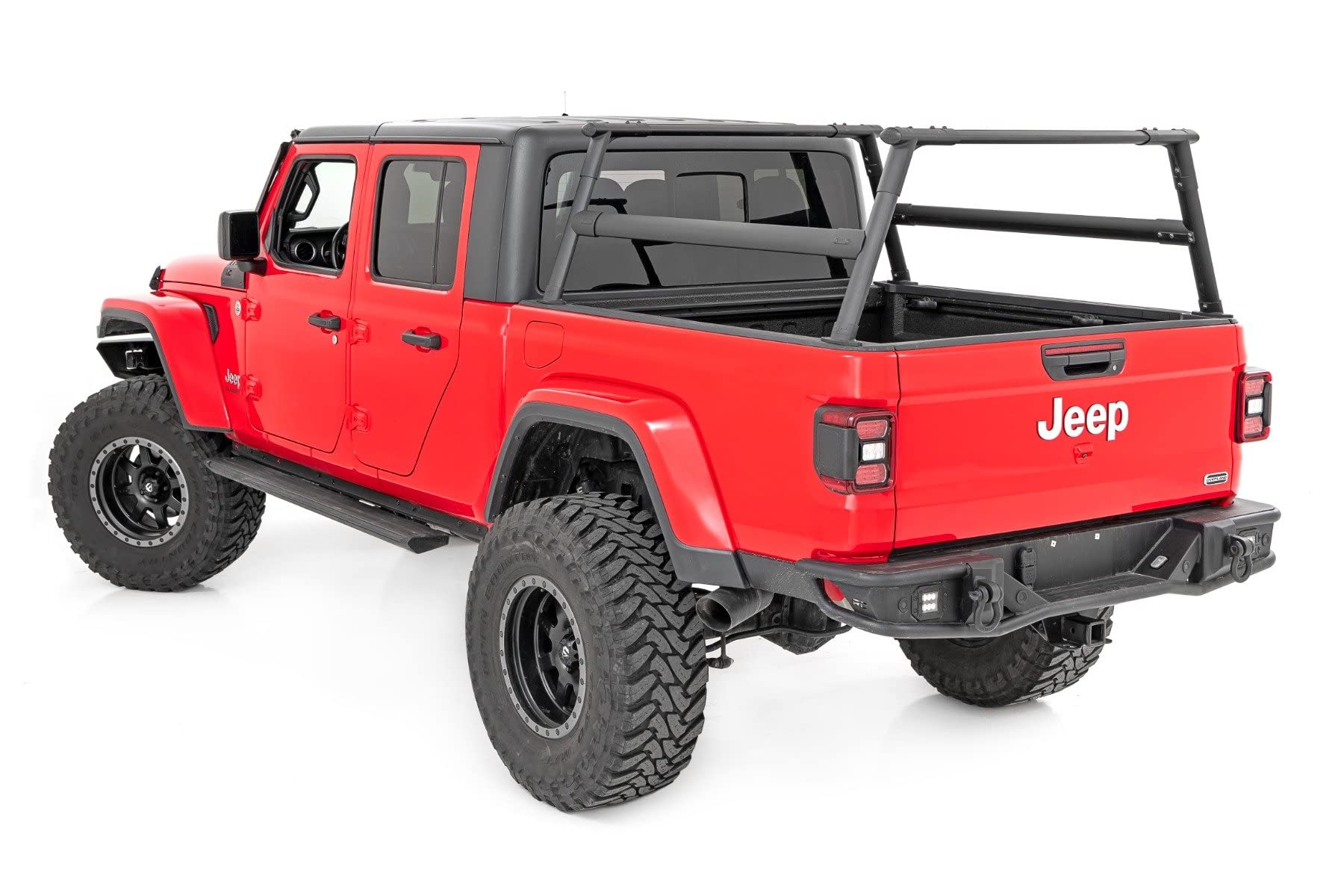 Rough Country Bed Rack Full Height for Jeep Gladiator JT (2020-2025) - Modular Aluminum Truck Rack for Cargo Racks, Rooftop Tents, Ladders & Overland Gear