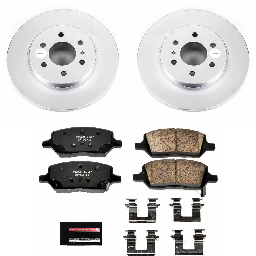 Coated Brake Rotor & Ceramic Brake Pads- rear Power Stop CRK4609