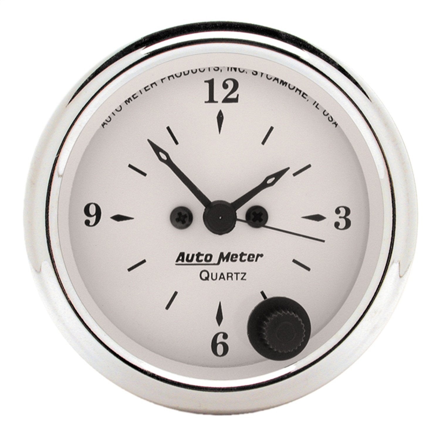 AUTO METER Old TYME 1686 White Clock,2.3125 in.