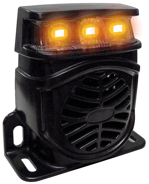 Rival Lighting System A.R.E. | 23705-52051 | Lumalarm 97DB Back Up Alarm w/LED Flashing Light, Black Housing/Amber Light