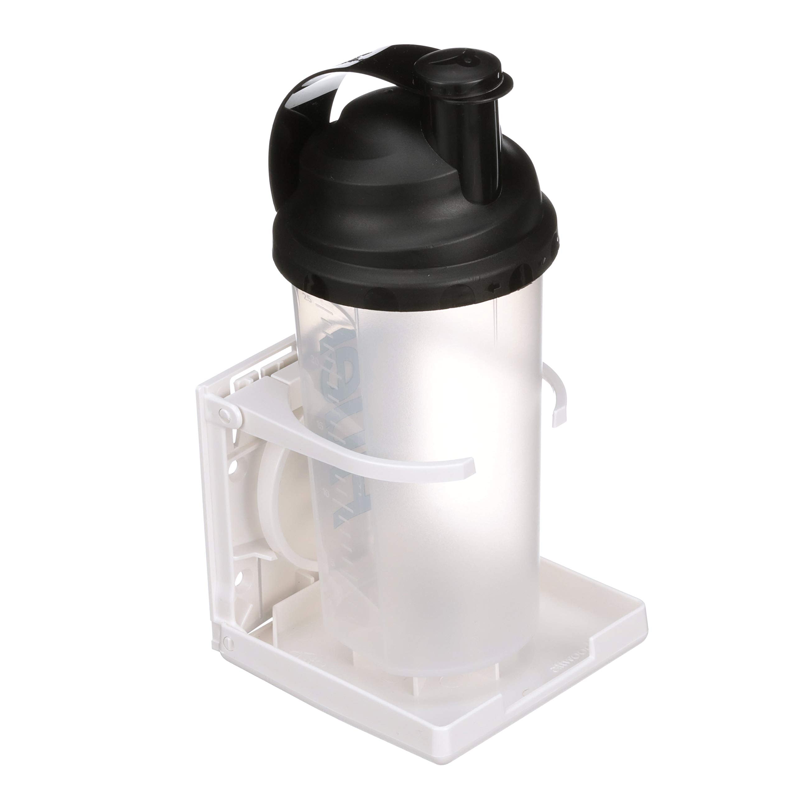Dual-Ring Attwood 2449-7 Fold-Up Drink Holder, Polycarbonate, 4 5/8-Inch H x 4 9/16-Inch W, 4 ¾-Inch D, White