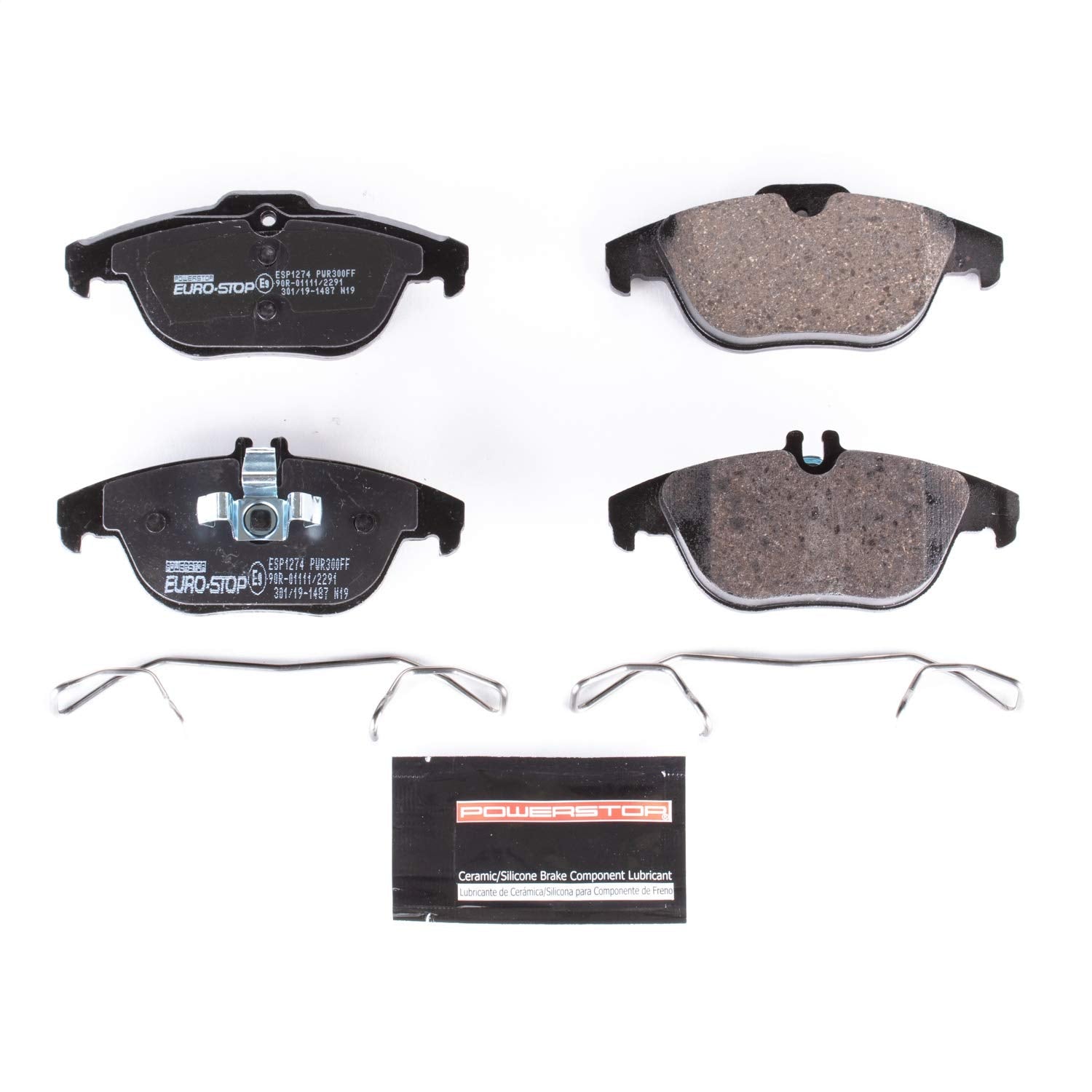 Power Stop Euro-Stop ESP1274 Rear Ceramic Brake Pads For Mercedes C230, C250, C300, C350, E350, E400, E550 [Model Specific]