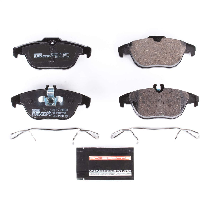 Power Stop Euro-Stop ESP1274 Rear Ceramic Brake Pads For Mercedes C230, C250, C300, C350, E350, E400, E550 [Model Specific]