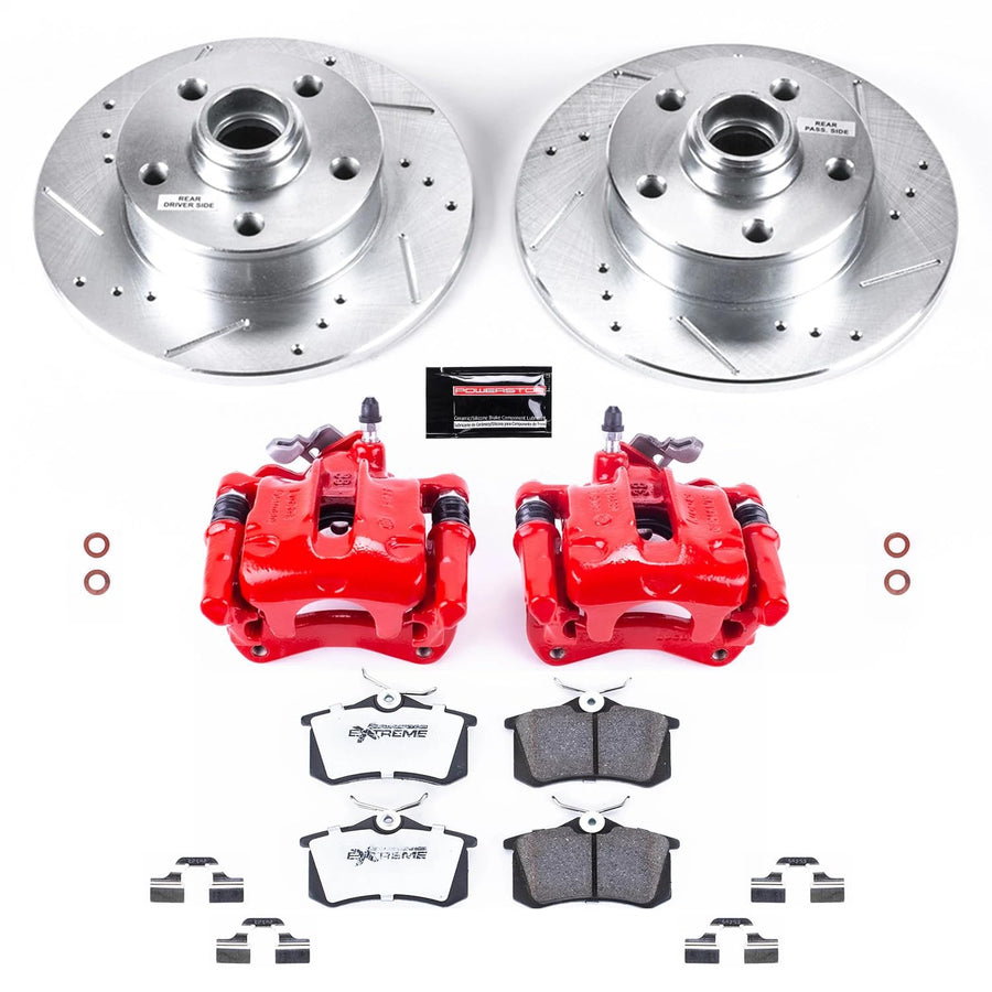 Power Stop Z26 KC512-26 Street Warrior Rear Brake Kit-Brake Rotors, Brake Pads & Calipers