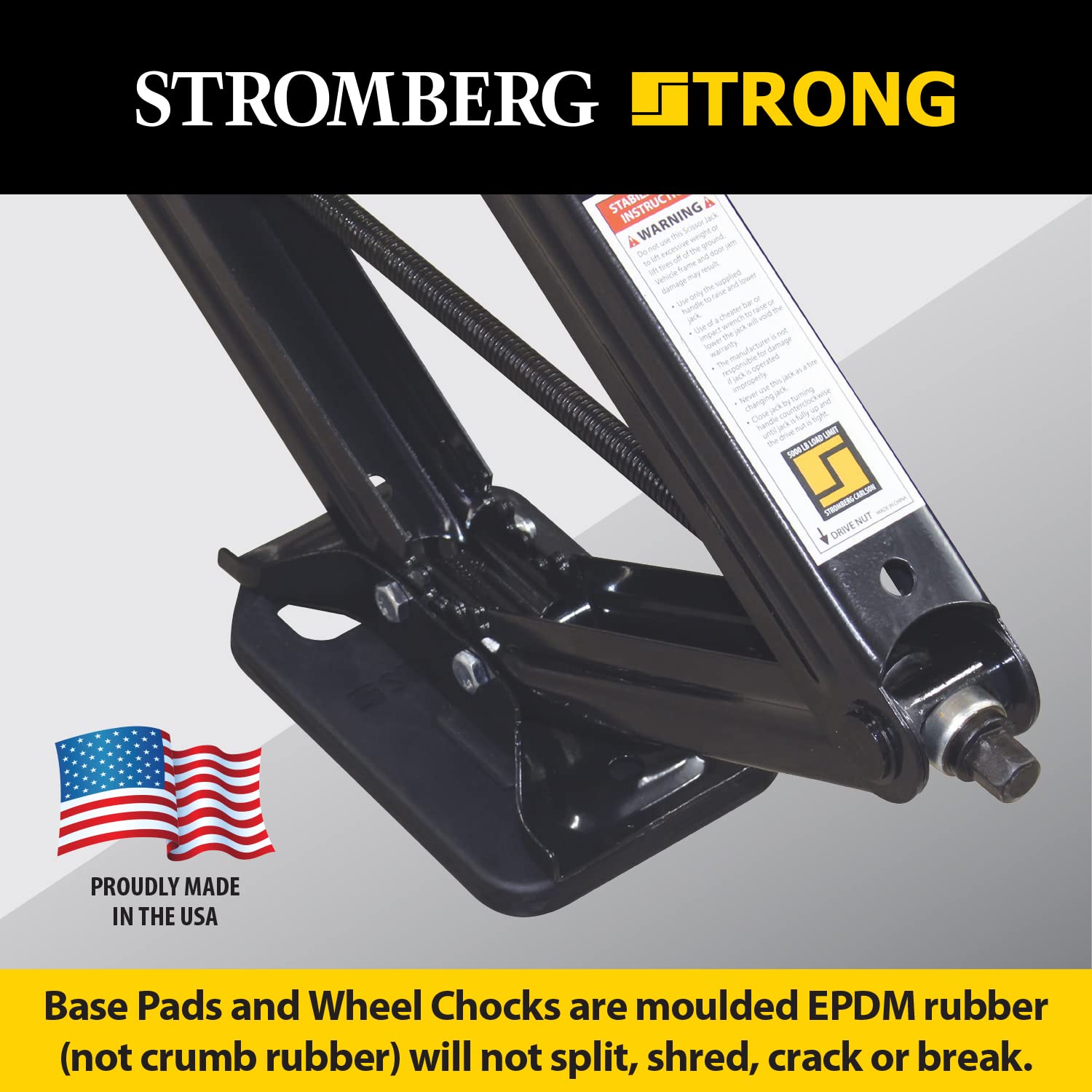 Stromberg Carlson Leveler Kit Travel Trailer - One Base Pad Peak for Tongue Jack, Two Rubber Wheel Chocks, Two Levelers for RV Campers, Two Anti-Slip Mats for Levelers, Four Base Pads and Storage Bag