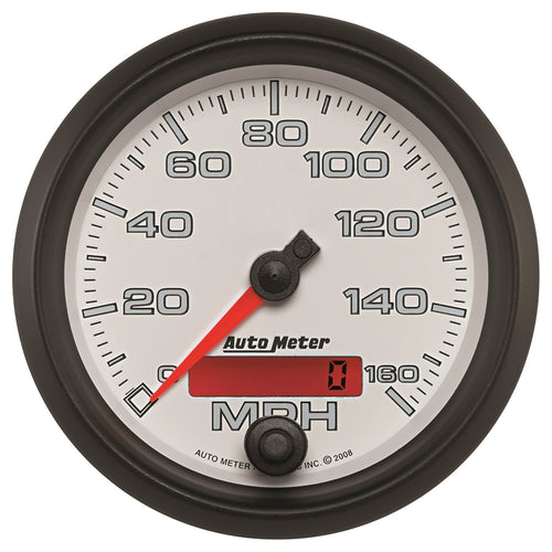 Speedometer AutoMeter Gauge, 3 3/8", 160Mph, Elec. Programmable, White, Pro-Cycle (19589)