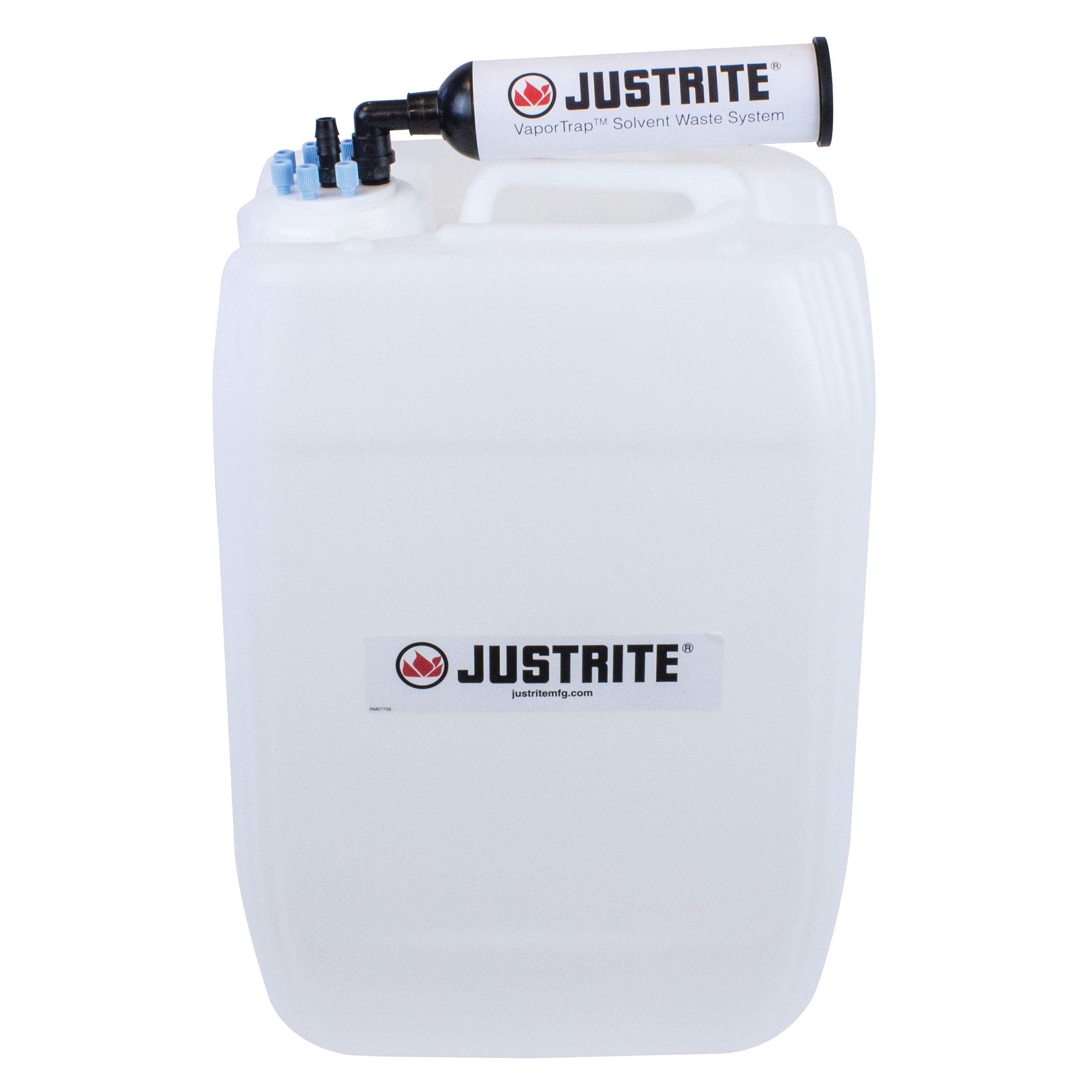 VaporTrap Justrite 12841 Carboy with Filter Kit, 70mm, 20L, 7 Ports