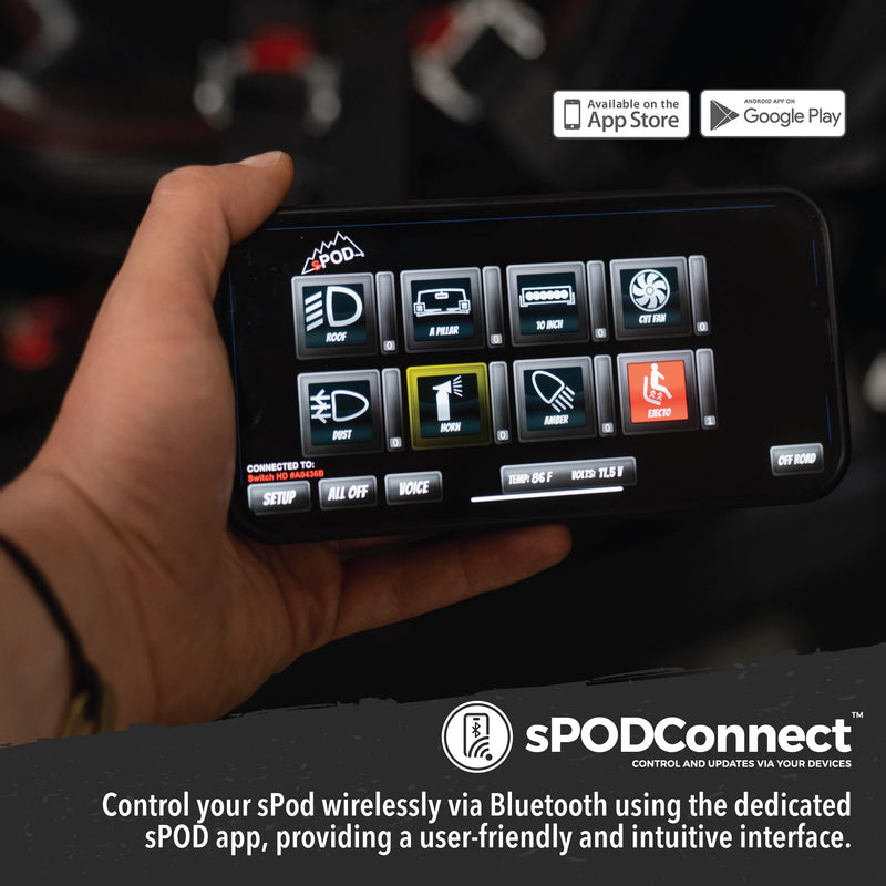BantamX SPOD 8 Relay Power Control System with Touch Screen Controller and Integrated Bluetooth for Off-Road 4x4, Trucks - USA 5-Year Warranty (Universal Fit; 84" Battery Cable)