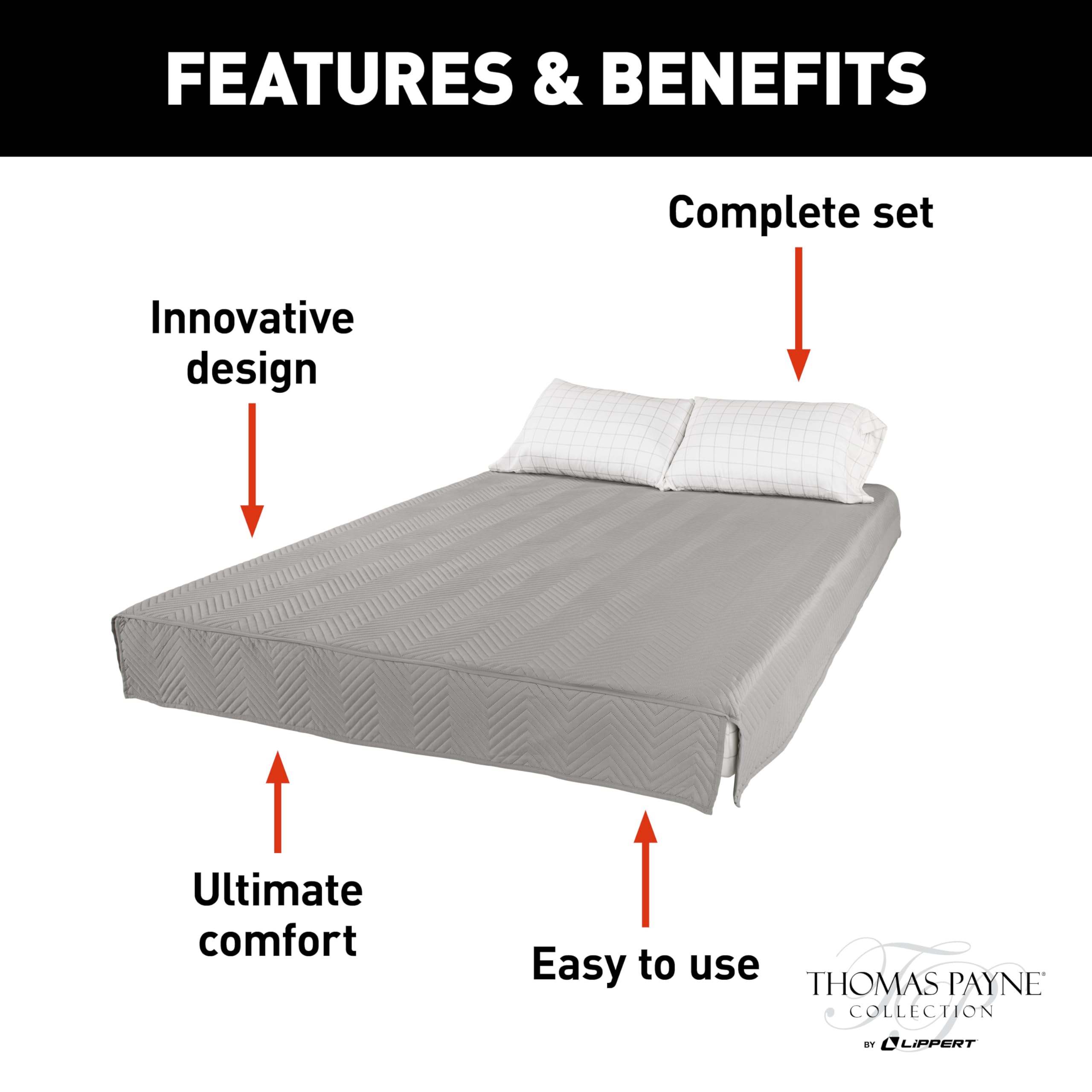 RV Bedding Set Easy Zzzs™ - King, Grey