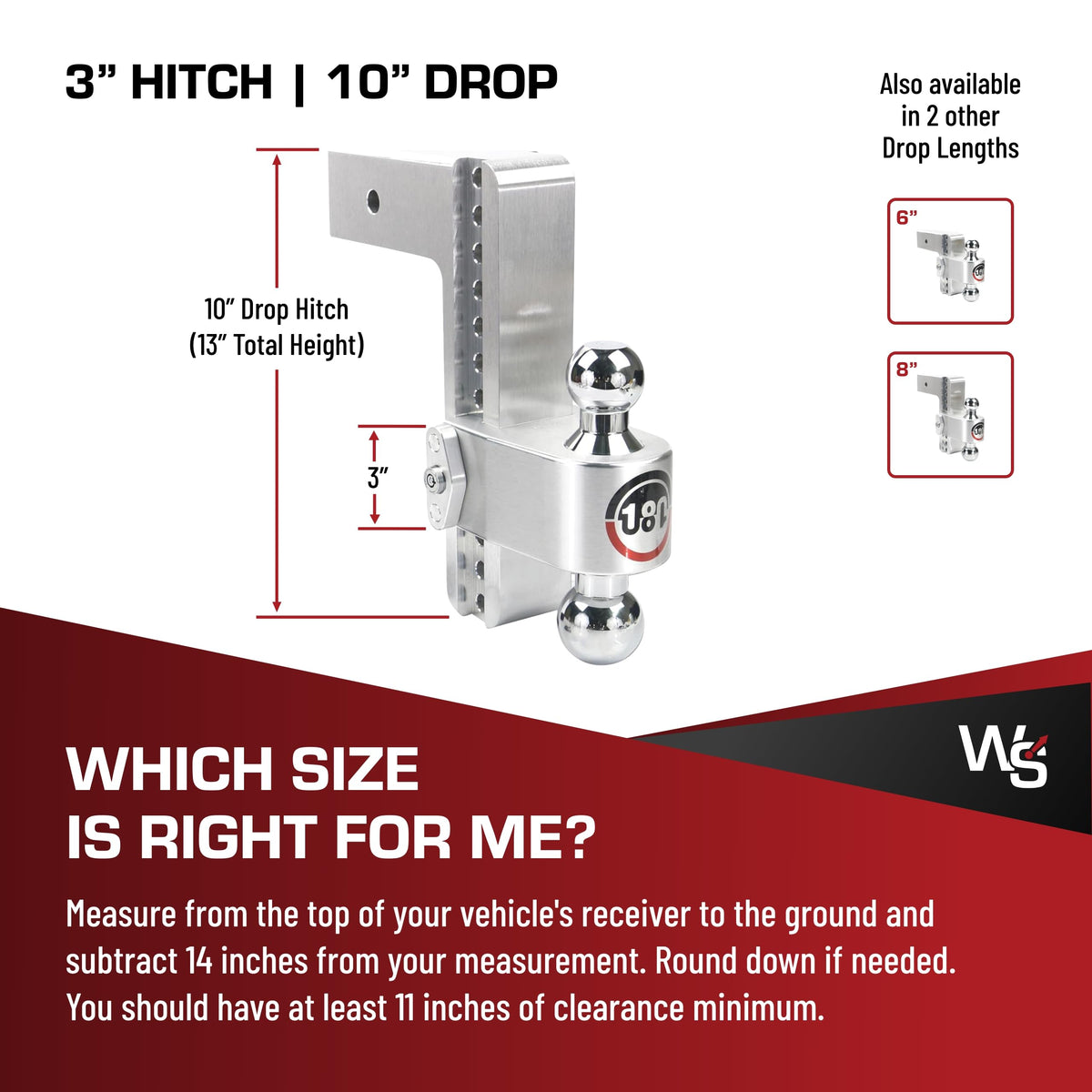Weigh Safe Adjustable Trailer Hitch Ball Mount - 4" Hitch Adjustable Drop for 3" Receiver - Premium Heavy Duty Aluminum Trailer Tow Hitch w/ Chrome Plated Tow Balls (2" & 2 5/16") - 21,000 GTW