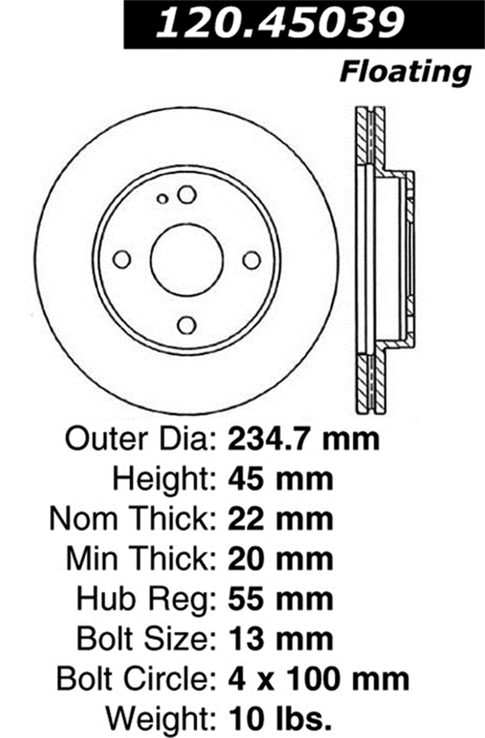 Sport Drilled/Slotted Brake Rotor StopTech 127.45039L (Front Left), 1 Pack