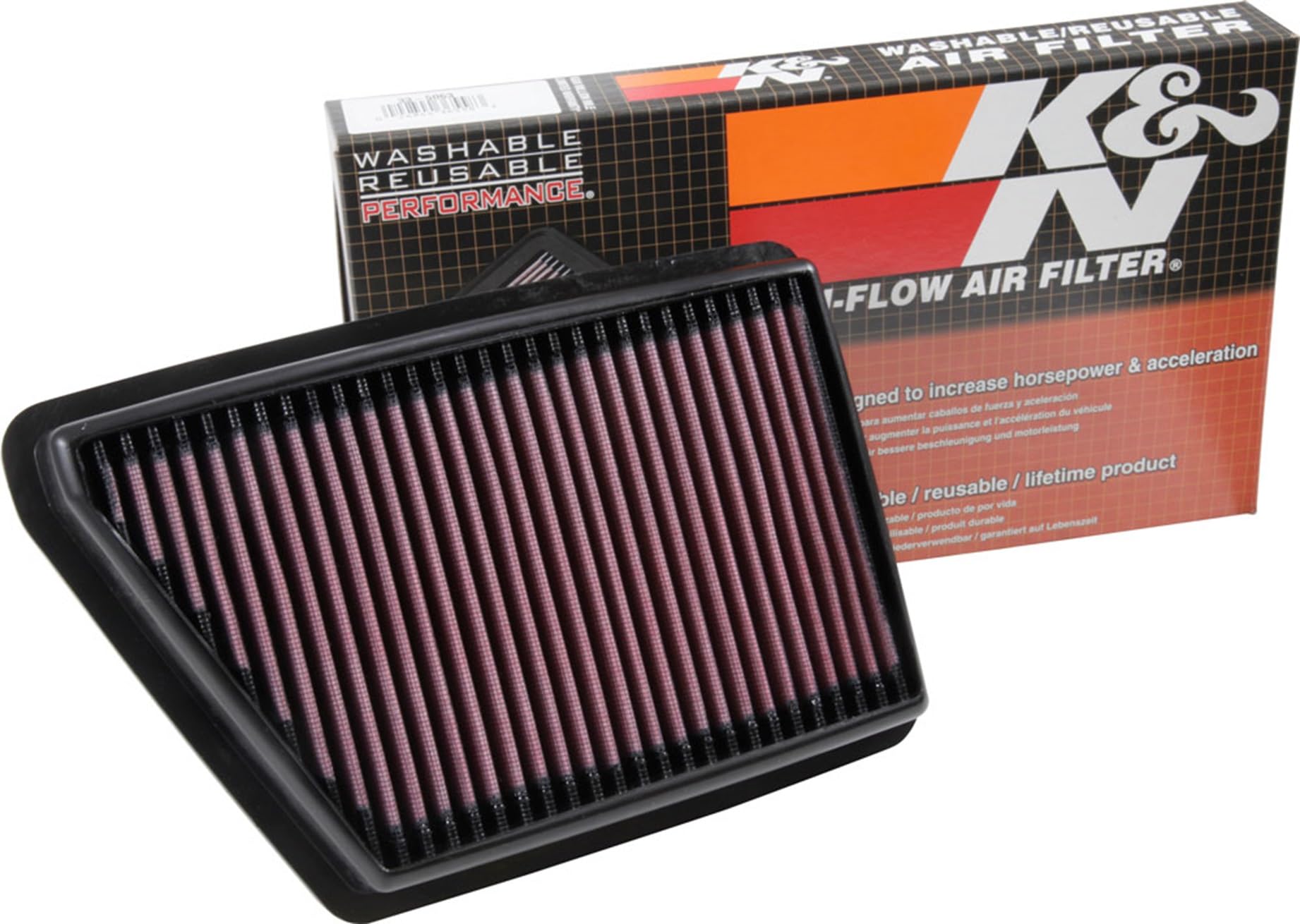 K&N Engine Air Filter: Replacement Car Air Filter, Washable, Clean Every 75,000 Miles, Reusable, Premium: Compatible with 2017-2019 HONDA (CR-V), 33-5063