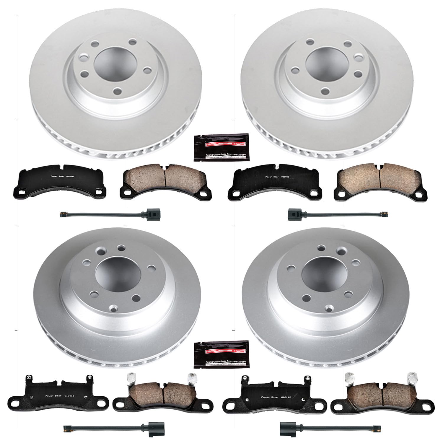 Power Stop Z23 Evolution Geomet Coated Brake Kit Front and Rear For Porsche Cayenne 2011-2013 [Model Specific]
