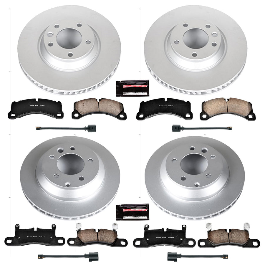 Power Stop Z23 Evolution Geomet Coated Brake Kit Front and Rear For Porsche Cayenne 2011-2013 [Model Specific]