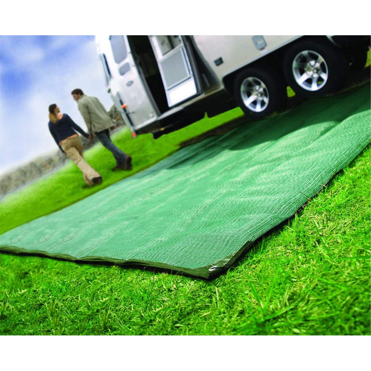 Reversible Camco 42880 Awning Leisure Mat-6' X 9', Green