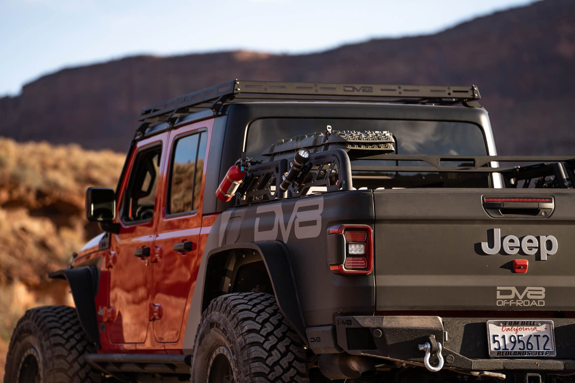 Offroad DV8 Roof Rack for The 2020-2025 Jeep Gladiator JT & 2018-2025 Jeep Wrangler JL 2-Door | Bolt-On Installation | Multiple Tie Down Points | 200lbs Capacity