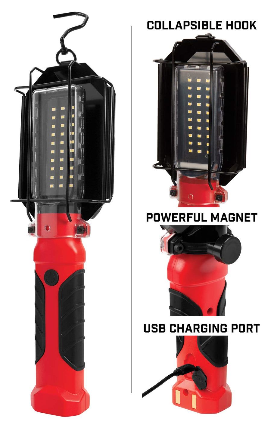 W2242 Performance Tool Super Bright 1,200 lumen Rechargeable LED Drop Light | Cordless LED Trouble Light with | Charging Base included