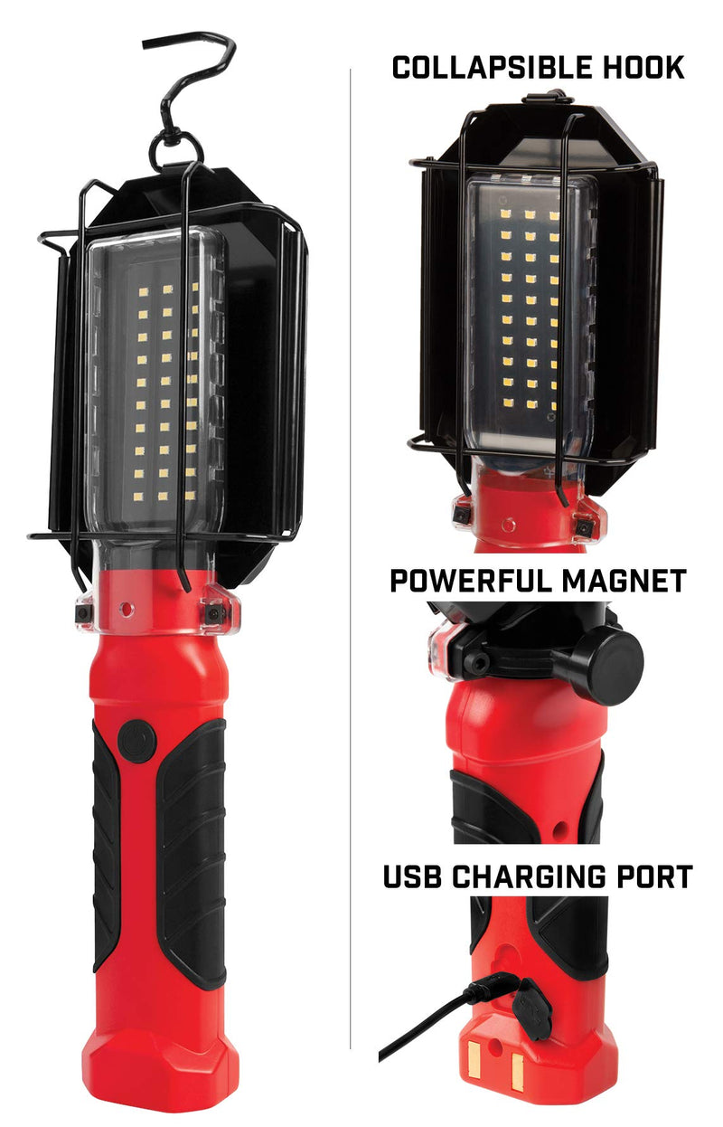 W2242 Performance Tool Super Bright 1,200 lumen Rechargeable LED Drop Light | Cordless LED Trouble Light with | Charging Base included