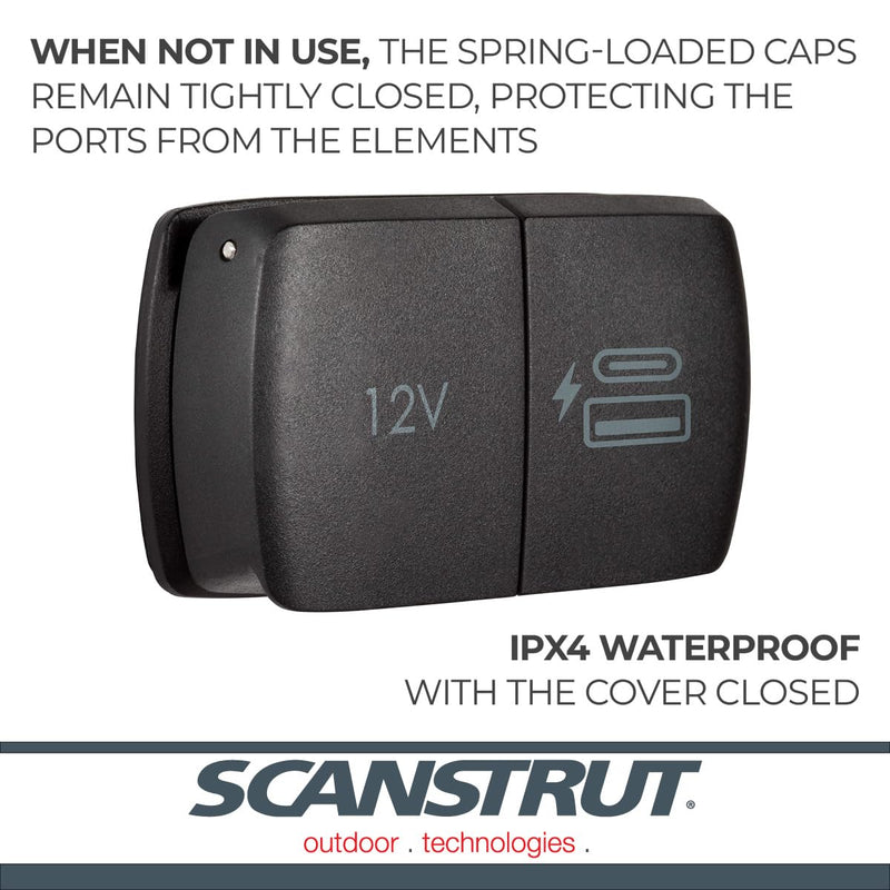 Flip Pro Duo Scanstrut - USB-A & USB-C w/12V Power Socket