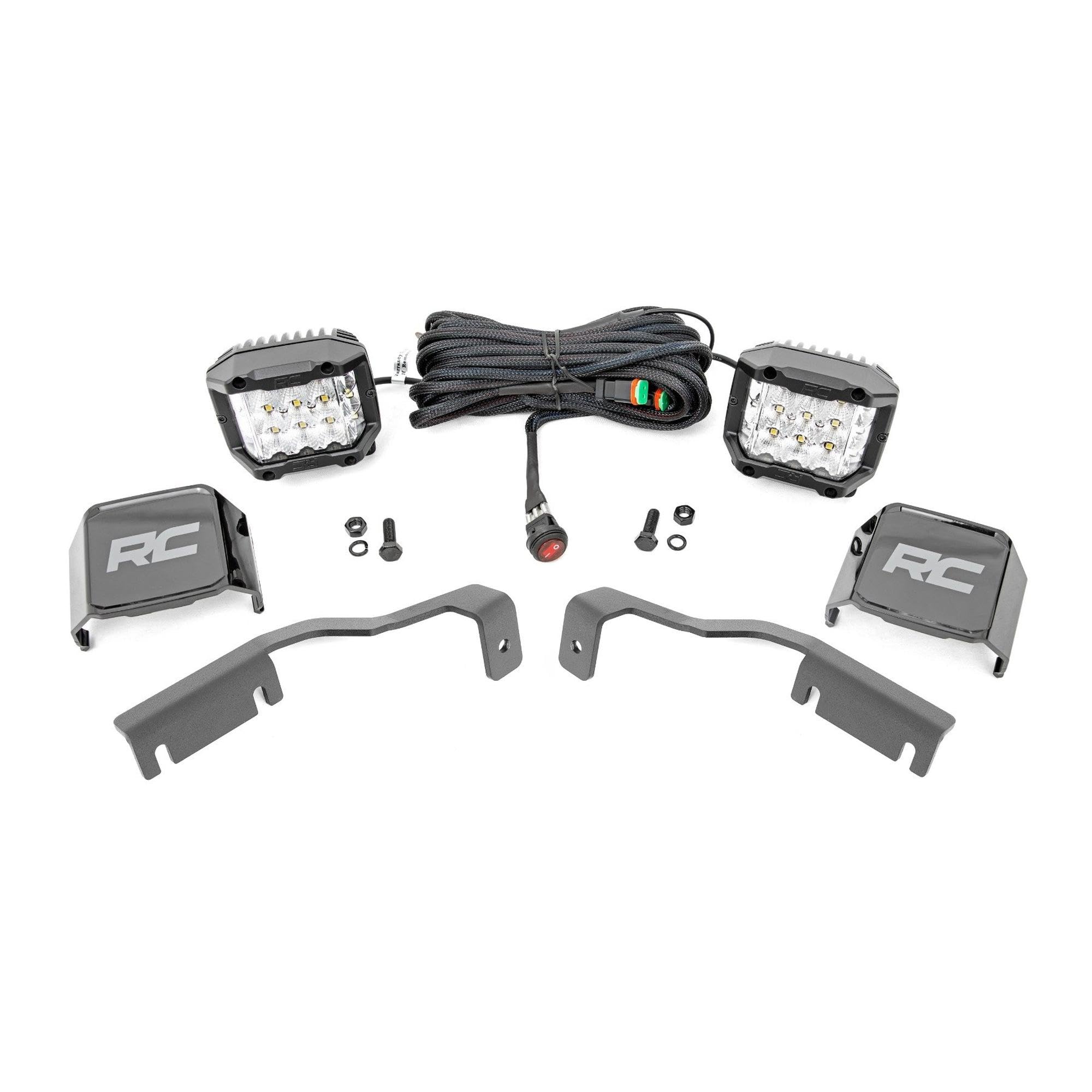 3" Rough Country LED Ditch Light Kit for Nissan Frontier (2022-2025) with Osram Wide Angle Series LED