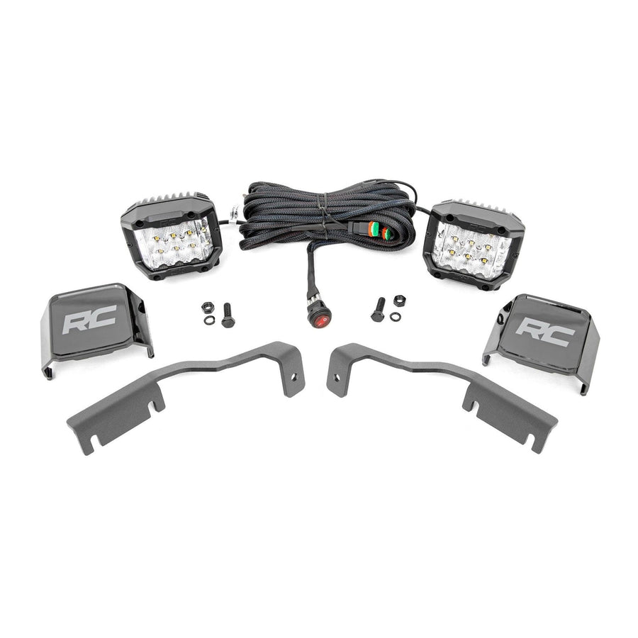 3" Rough Country LED Ditch Light Kit for Nissan Frontier (2022-2025) with Osram Wide Angle Series LED
