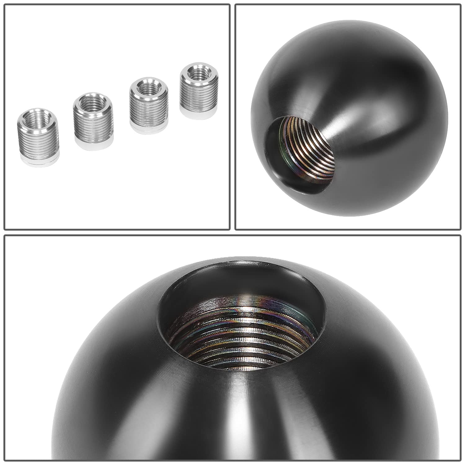 NRG Innovations Shift Knob NRG-SK-350BC Round Ball Style Lever Stick Shifter Handle Billet Metal Anodized for M10 X 1.25, M10 X 1.5, M12 X 1.25, M12 X 1.5 Thread Pattern Shifter