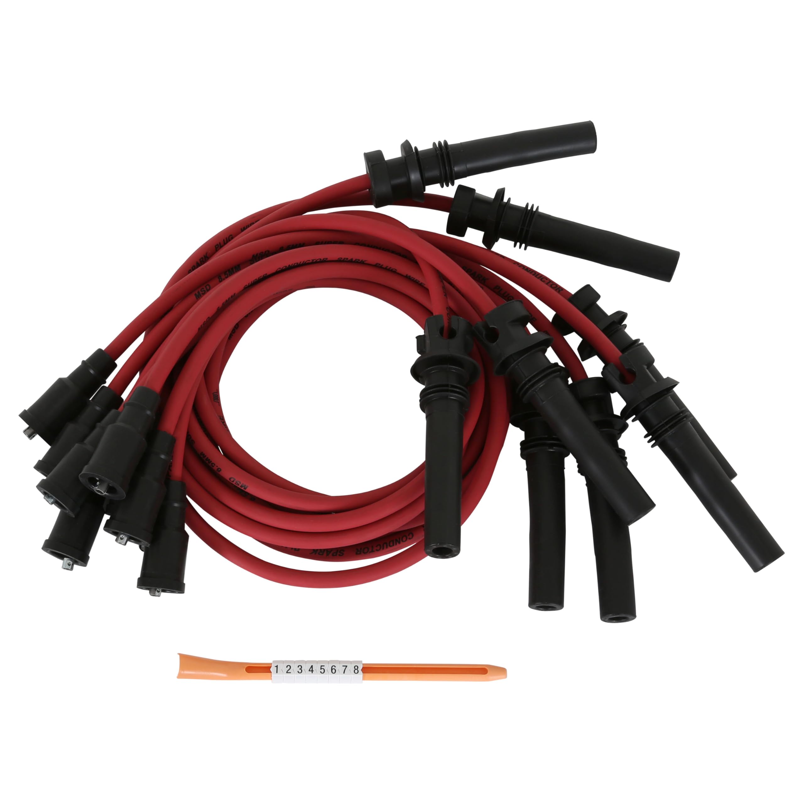 Super Conductor MSD 32039 Spark Plug Wire Set, Red