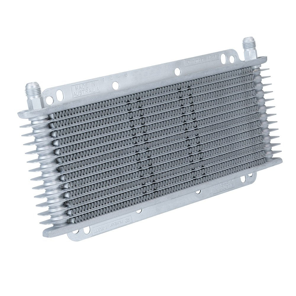 Stacked Plate 17-Row Transmission Cooler, 11 x 6 x 3/4" with -6 AN Fittings (400017)