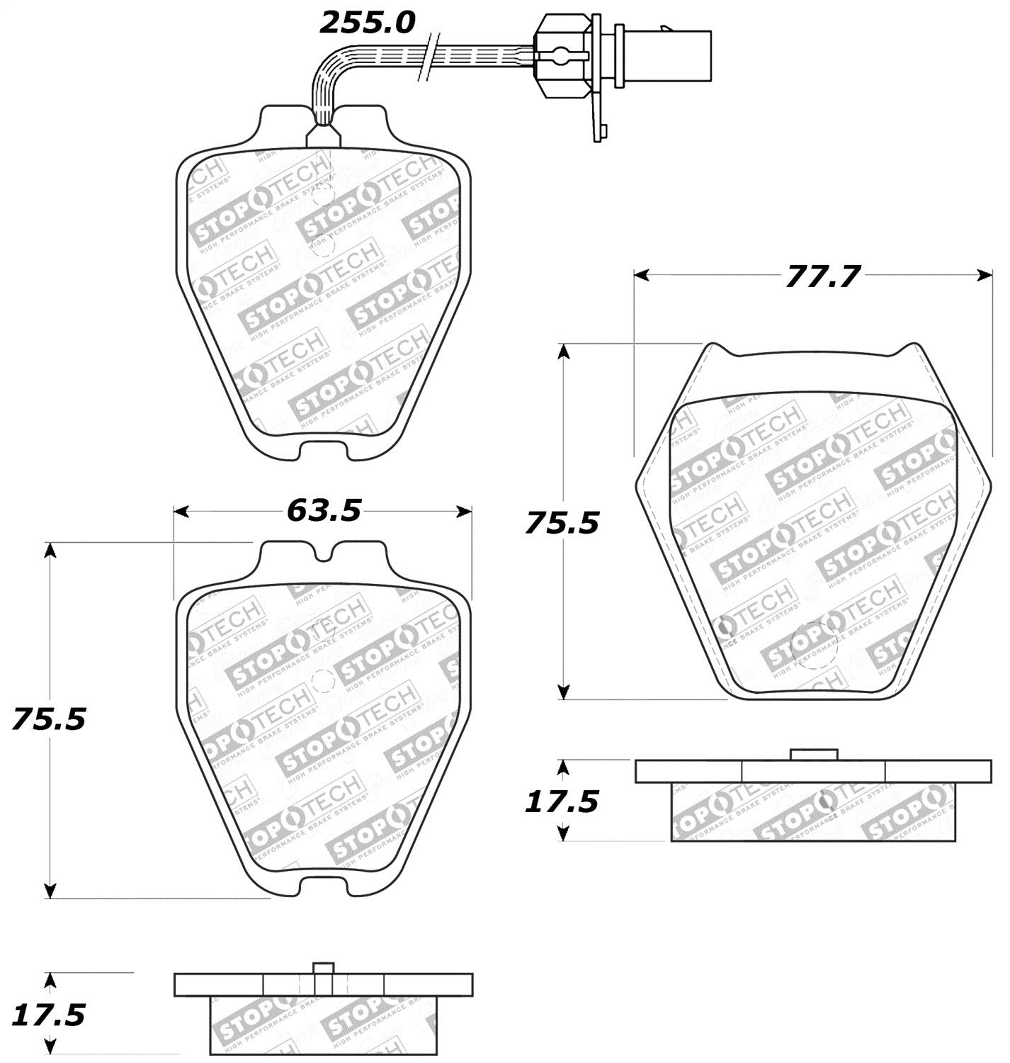 Sport Brake Pads StopTech 309.08390 with Shims and Hardware