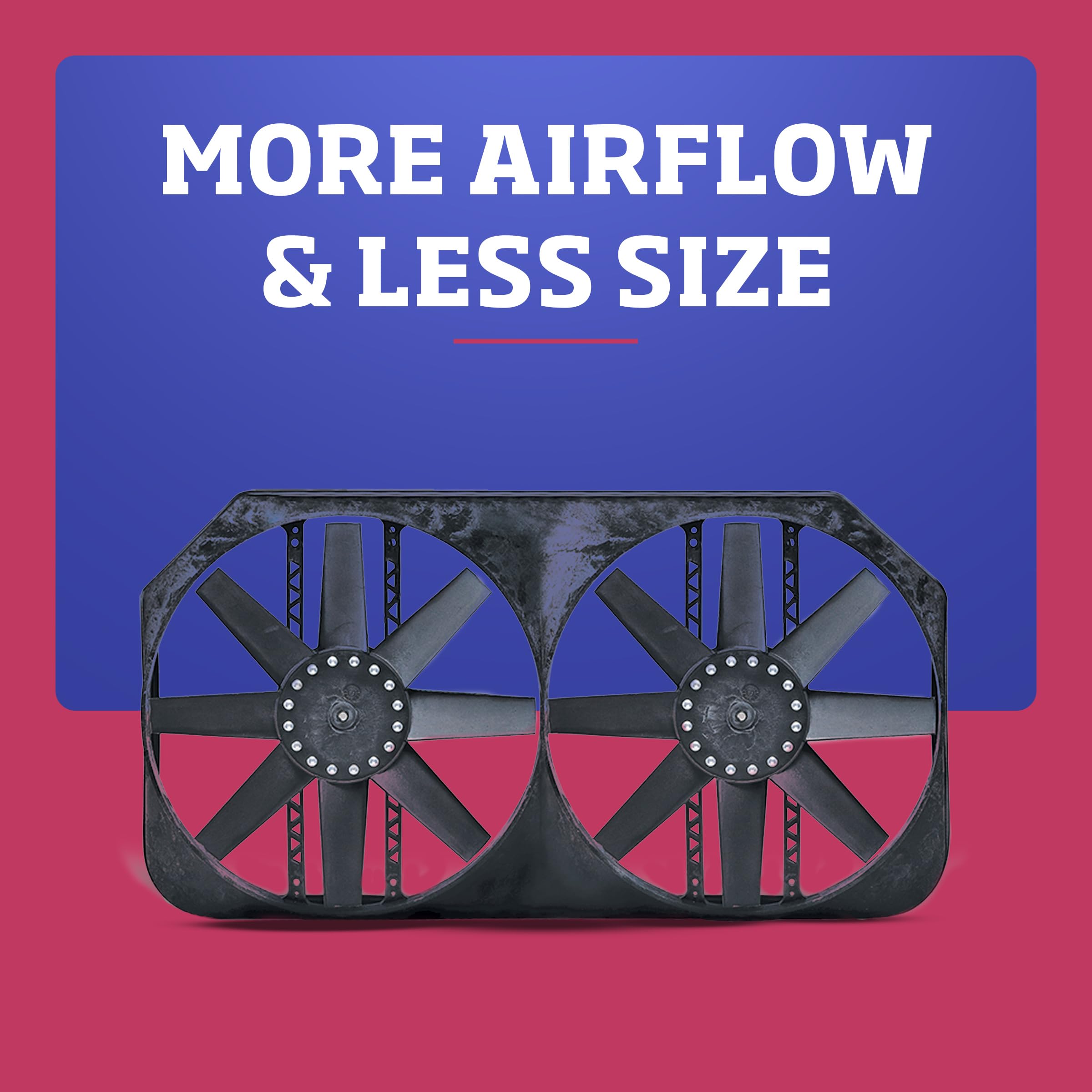 Electric Dual Fan for 2000-2004 Chevy Truck with Variable Speed Controller, Puller Fan for 34-Inch Cores Only (282), Car Accessories, 15 Inches