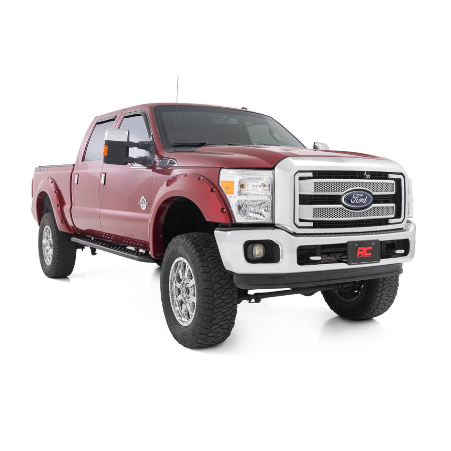Rough Country RPT2 Running Boards for Crew Cab Ford F-250/F-350 Super Duty (2009-2016) - Sleek Profile, Non-Slip Step, Rust Resistant, Easy Install