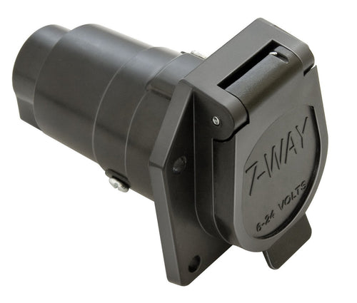 7-Way Round Blade Reese Towpower Plastic Vehicle End, Black 74126