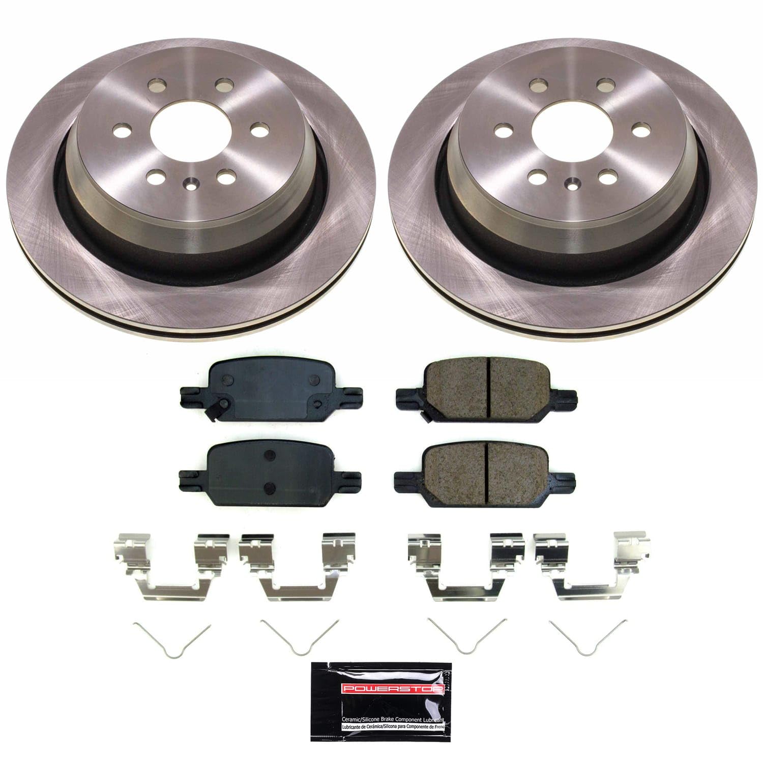 Power Stop Rear KOE8761 Brake Pads and Rotors Stock Replacement Brake Kit Autospecialty For Chevrolet Colorado 2021-2022, GMC Canyon 2021-2022 [Application Specific]