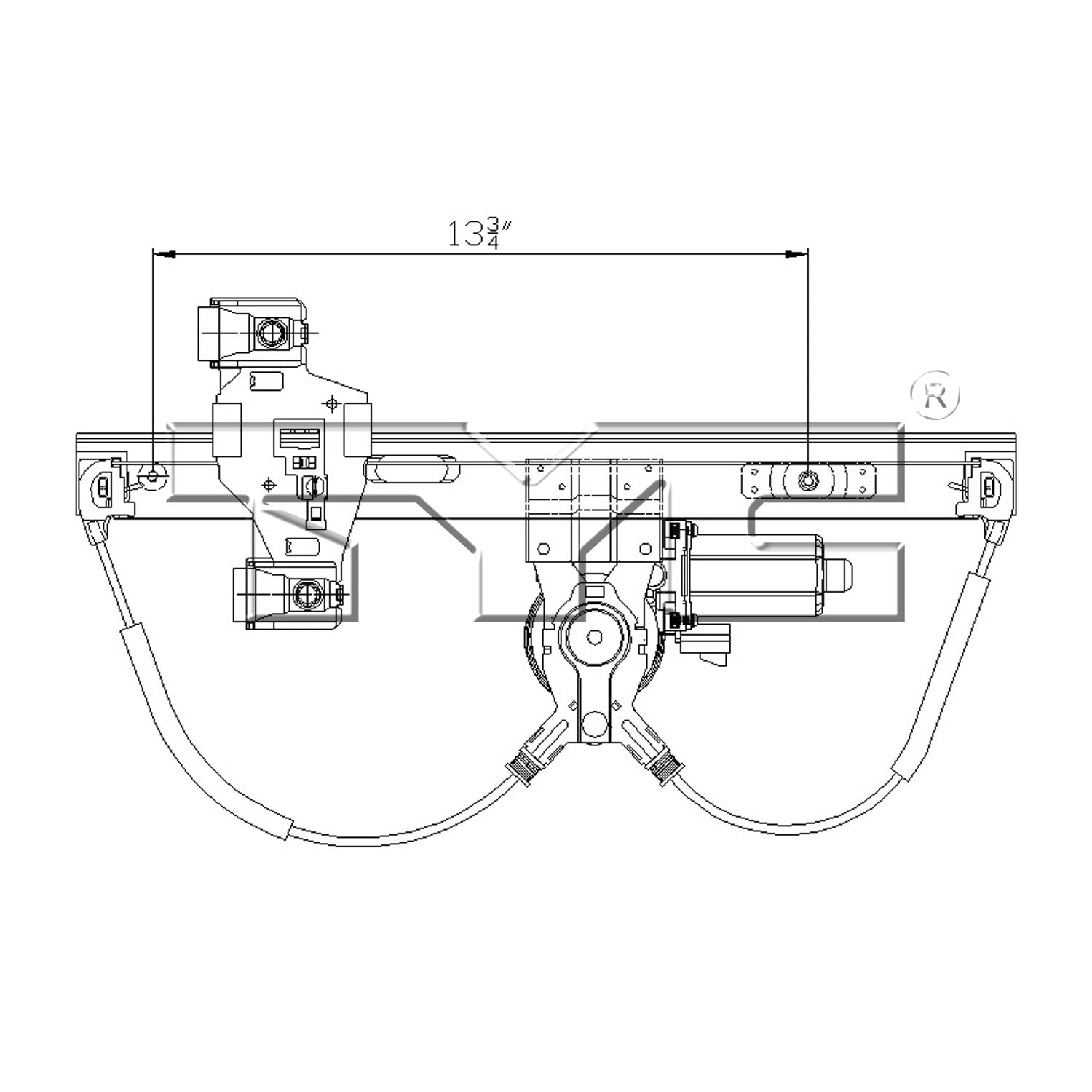 Pontiac Grand Prix TYC 660510 Rear Left Replacement Power Window Motor and Regulator Assembly