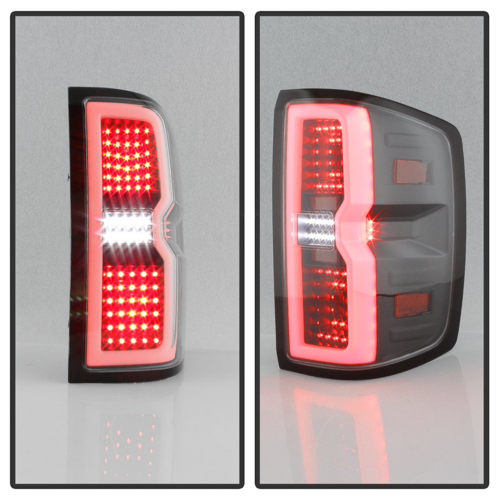 14-16 Chevrolet Silverado 1500 xTune Light Bar LED Tail Lights - Black (ALT-ON-CS14-LBLED-BK)