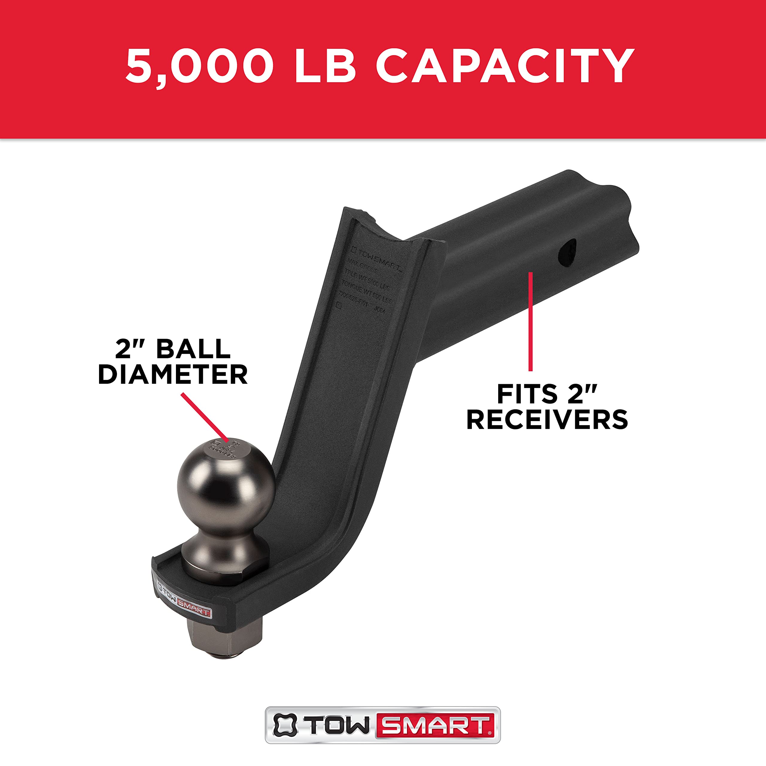 Baja Collection - 5,000 lb. Class III X-Mount Starter Kit with 5-1/4 in. Drop x 4 in. Rise x 1 in. Shank Trailer Hitch Ball Mount, 2 in. Ball, 5/8 in. Hitch Pin