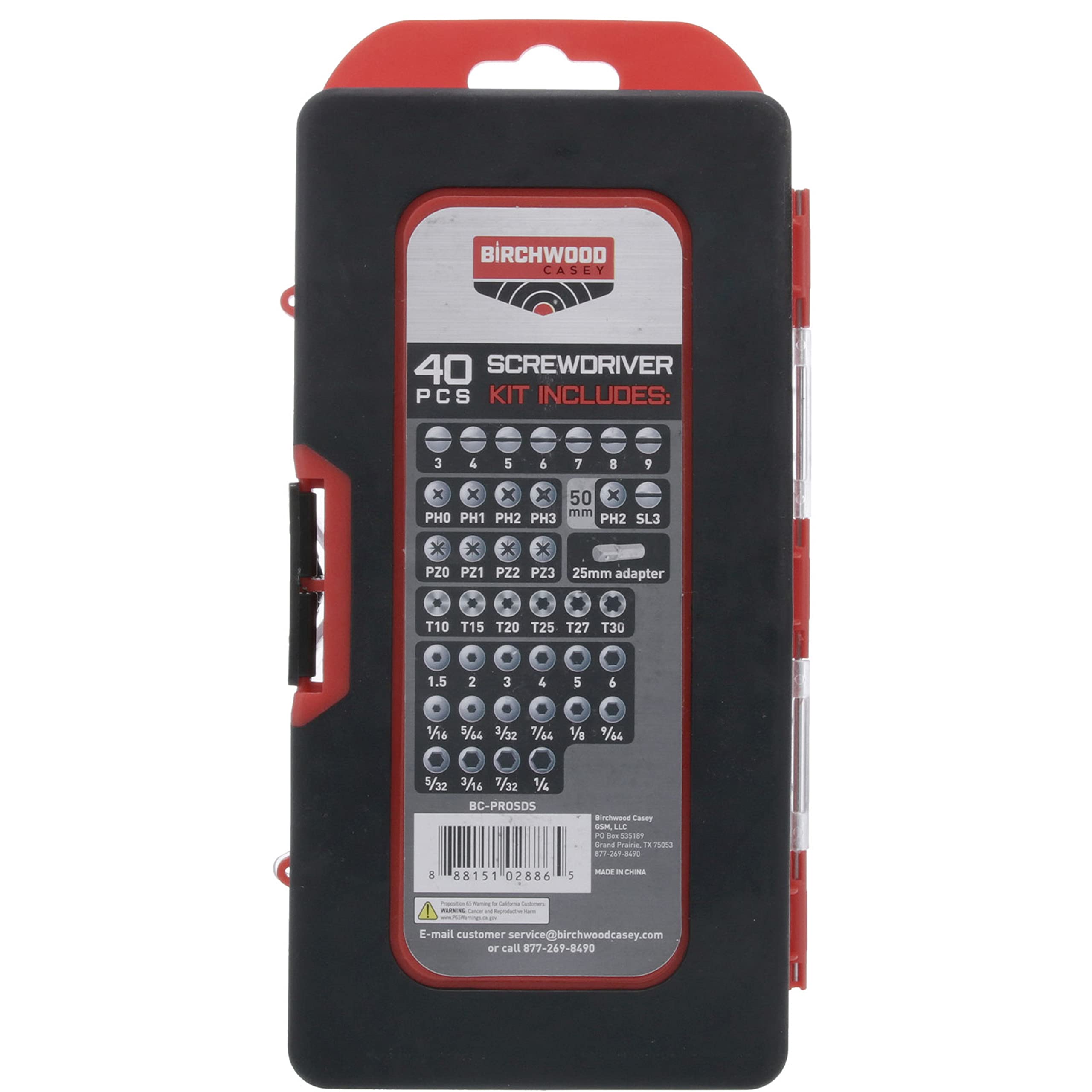 Pro Screwdriver Kit BIRCHWOOD CASEY | Durable Versatile Gunsmithing Wrench 40 Piece Set | Case Included