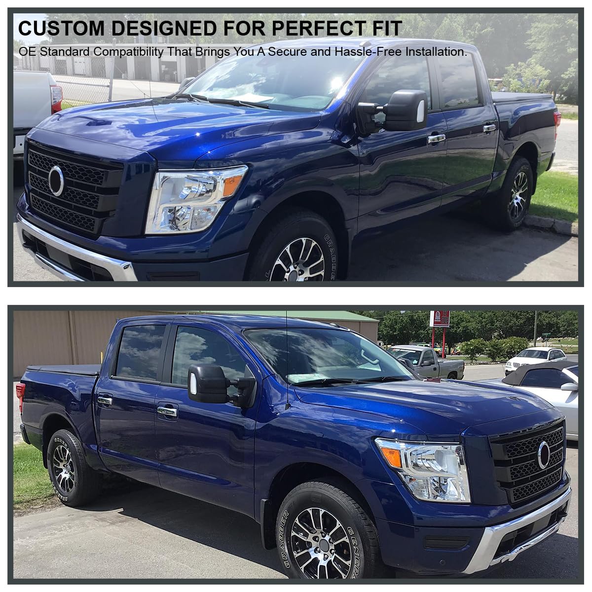 Spec-D Tuning Heated Power Towing Mirrors w/LED Signal, Blind Spot Sensor, Memory Function Compatible with 2016-2022 Nissan Titan, Left + Right Pair