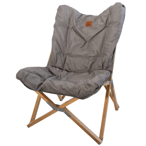 Yoho Bamboo Butterfly Chair Kuma Outdoor Gear with Carry Bag, Ultimate Portable Luxury Outdoor Chair for Camping, Glamping, Sports & Outdoor Adventures (Heather Grey)
